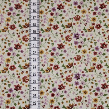 Popeline Baumwolle romantisches Blumenmeer zartes grau